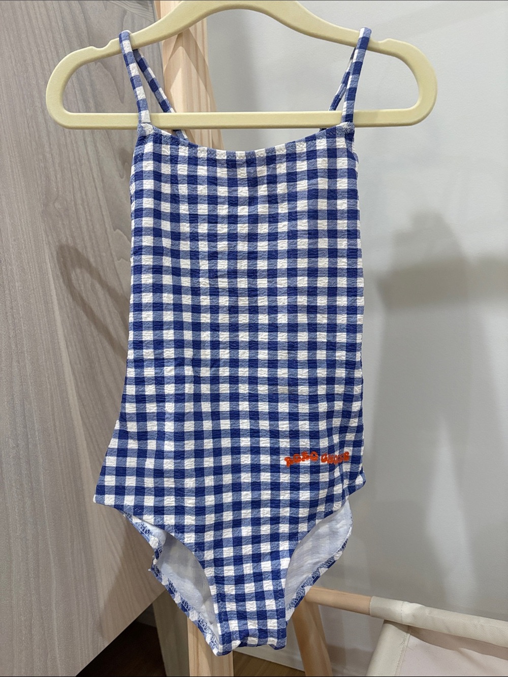 Bobo Choses Blue and White Gingham One-Piece Swimsuit